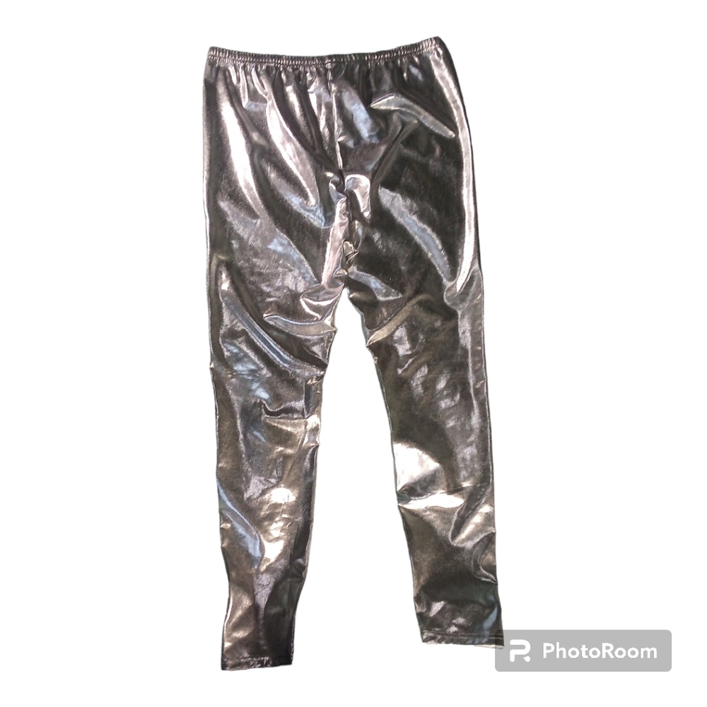 Silver Metallic Leggings